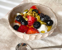 Load image into Gallery viewer, Hand Built Speckled Matcha Bowl / Linen