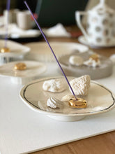 Load image into Gallery viewer, Ceramic Hand Built pebbles Incense Holder with 22k gold luster, Mother's day Gift, Modern Design,Artist Goods