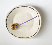 Load image into Gallery viewer, Ceramic Hand Built pebbles Incense Holder with 22k gold luster, Mother's day Gift, Modern Design,Artist Goods