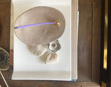 Load image into Gallery viewer, Hand Built pebbles Incense Holder with 22k gold luster / Linen