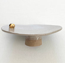 Load image into Gallery viewer, Hand Built pebbles Incense Holder with 22k gold luster / Linen