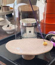 Load image into Gallery viewer, Hand Built pebbles Incense Holder with 22k gold luster / Linen
