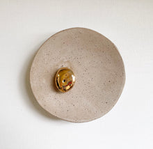Load image into Gallery viewer, Hand Built pebbles Incense Holder with 22k gold luster / Linen