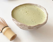 Load image into Gallery viewer, Hand Built speckled Matcha Bowl / Linen