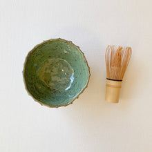 Load image into Gallery viewer, Hand Built Speckled Matcha Bowl / Green