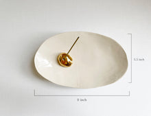 Load image into Gallery viewer, Ceramic Hand Built pebbles Incense Holder with 22k gold luster, Mother's day Gift, Modern Design,Artist Goods