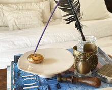 Load image into Gallery viewer, Hand Built pebbles Incense Holder with 22k gold luster