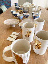 Load image into Gallery viewer, Hand Built Every Day Tumbler with 22k gold luster/ Dragonfly