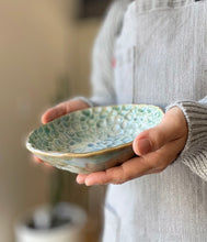 Load image into Gallery viewer, Hand Built Carved Serving Bowl /BlueGreen