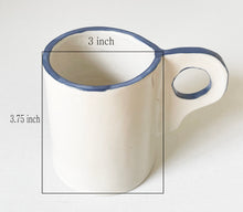 Load image into Gallery viewer, Stoneware Blue Vintage Hand Built &quot;Mug Set just for two&quot;
