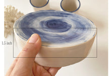 Load image into Gallery viewer, Stoneware Blue Vintage Hand Built &quot;Mug Set just for two&quot;
