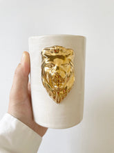 Load image into Gallery viewer, Hand Built Every Day Tumbler with 22k gold luster/ Heraldry element
